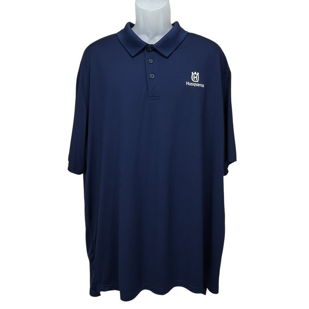 Husqvarna Men's 3XL Blue Polo‎ Short Sleeve Shirt Embroidered Patch